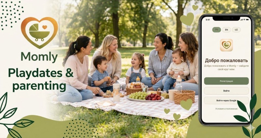 Фотография мам, которые находят подруг в своём городе через Momly